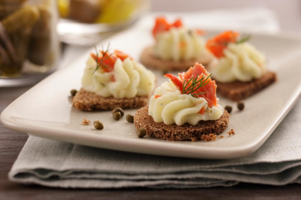 Smoked Salmon and Buttery Mashed Potatoes