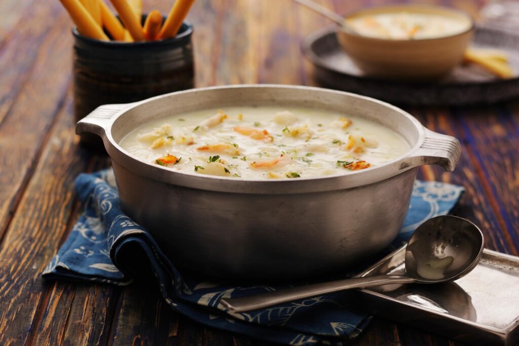 Seafood Chowder is a staple on Friday menus year-round.