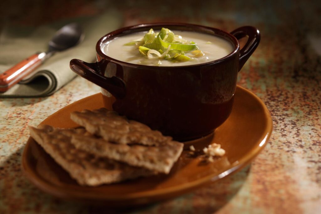 Roasted Garlic Potato Leek Soup