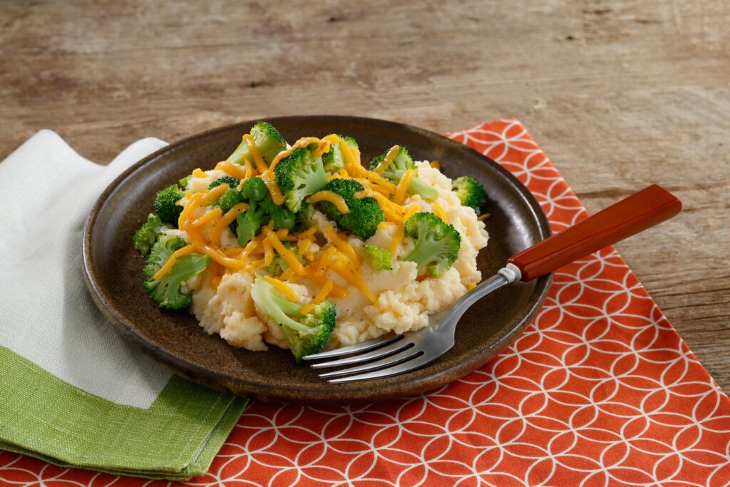 Mashed Potatoes with Broccoli and Cheese