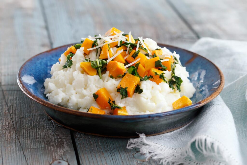 Mashed with Butternut Squash and Kale