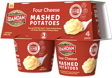 Idahoan Four Cheese Mashed Potatoes Cup 4 pack