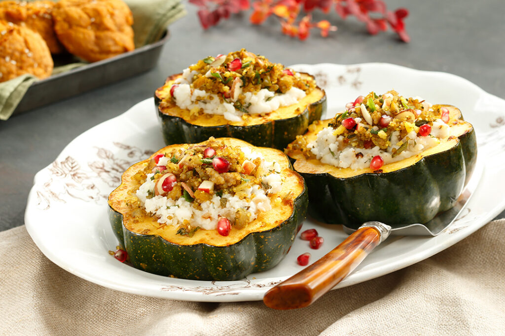 Potato Quinoa Stuffed Acorn Squash