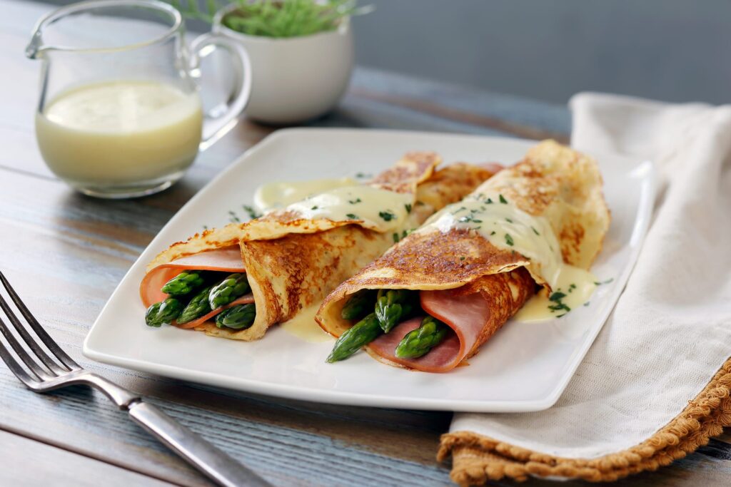 Potato Crepes made with Idahoan mashed potatoes