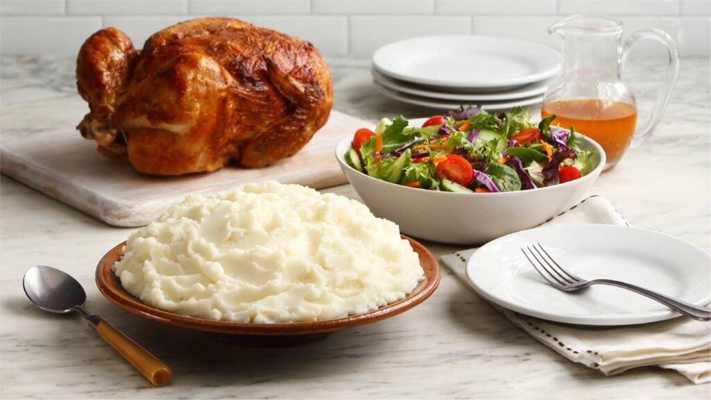 Rotisserie Chicken Dinner with Buttery Homestyle Mashed Potatoes