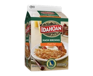 Idahoan Hash Browns Gable Top Carton